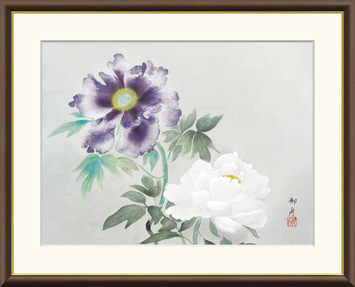楽天市場】有名 画家 額入りアート 速水御舟 「牡丹双華」 J2-104 F8