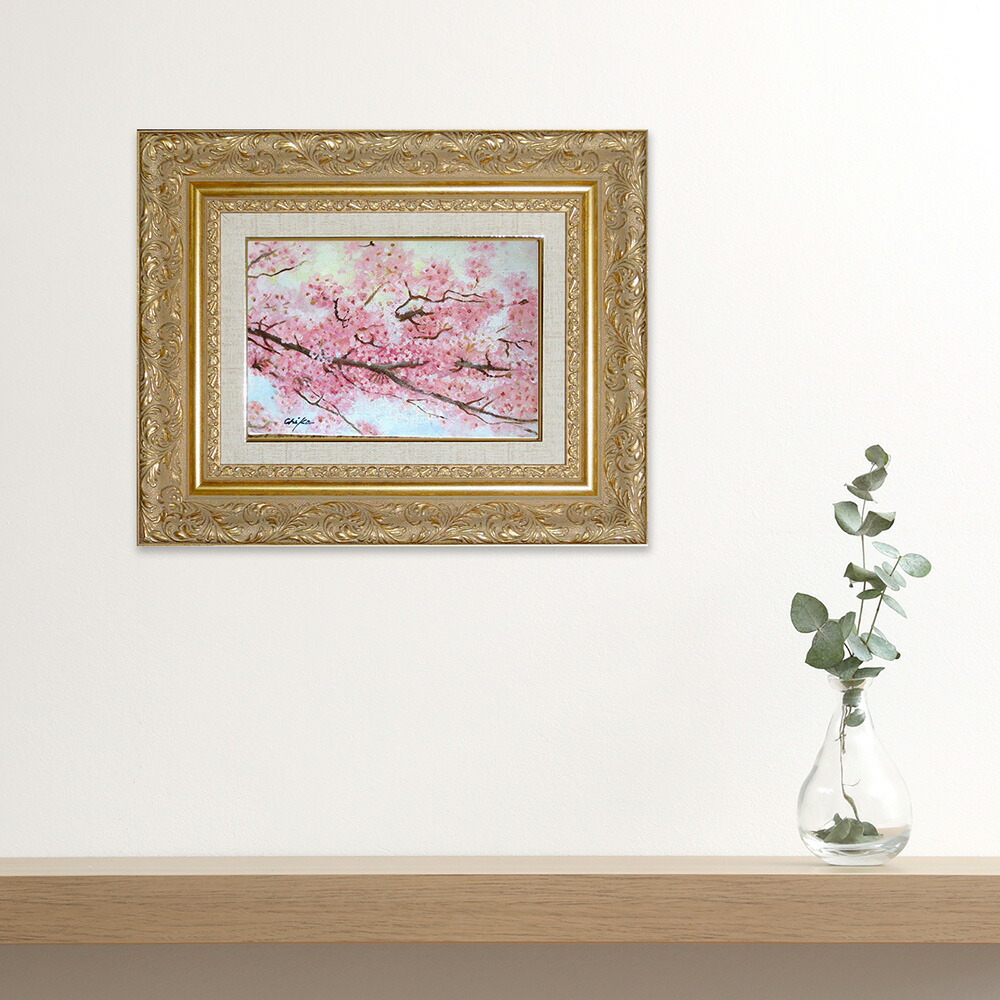 楽天市場】絵画 油絵 額入り油彩 手描き さくら3 カラフル 花の絵 内藤