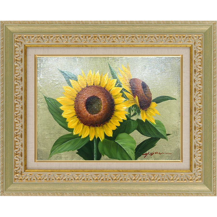 楽天市場】手描き 油絵 額入り油彩画 向日葵 F4サイズ ひまわり