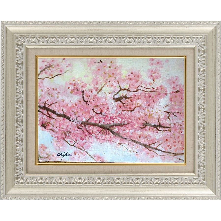 楽天市場】絵画 油絵 額入り油彩 手描き 油絵 さくら3 カラフル 花の絵