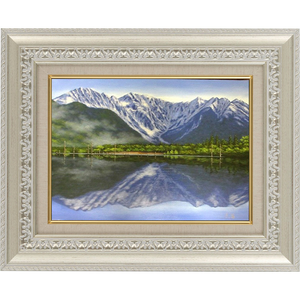 楽天市場】手描き 油絵 絵画 油彩画 額入り油彩 大正池2 F4サイズ