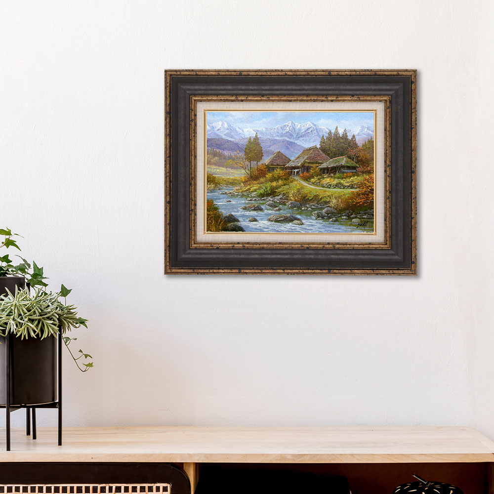 楽天市場】絵画 油絵 額入り油彩 F4サイズ 手描き 関健造 油彩 山村