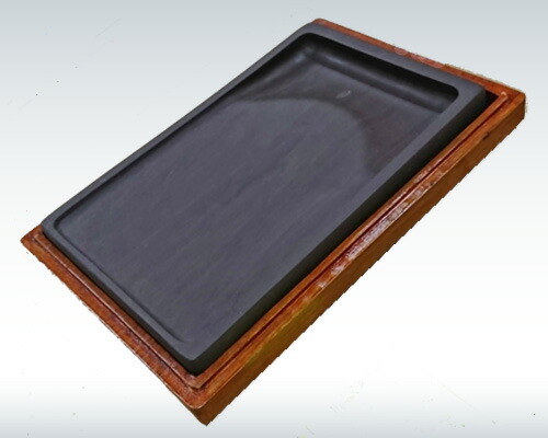 たまご中国 書道具 端渓硯 圓硯 唐木蓋付 C 7575 たまご中国 書 【