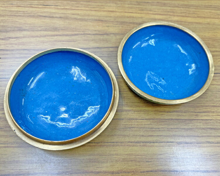 青色 皿 七宝焼き 景泰藍 直径35cm 青色 皿 七宝焼き 景泰藍 直径35cm