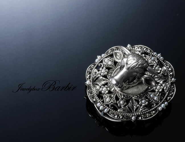 楽天市場】【碌山 ロクザン】大きな牛 ネックレス アンティーク