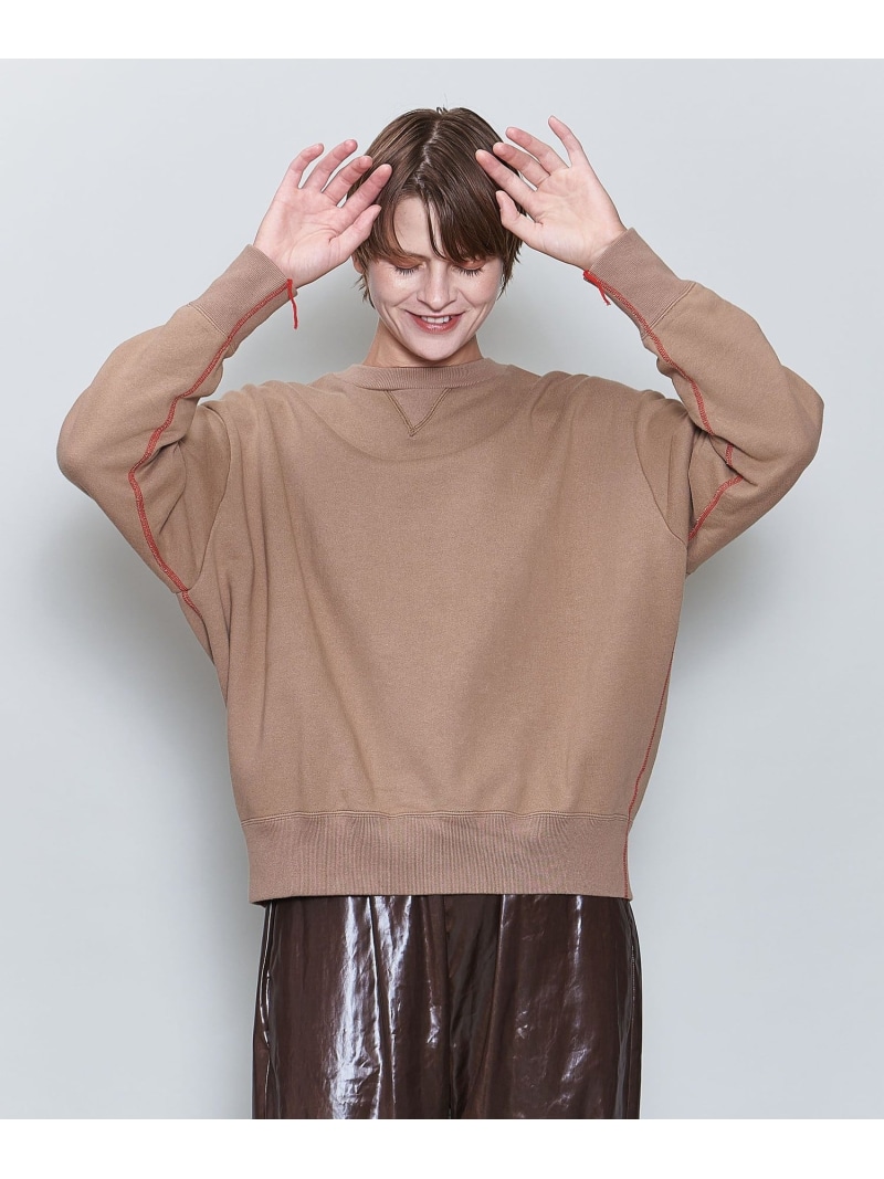 楽天市場】＜6(ROKU)＞コットンウラケ カラーステッチ クルーネック