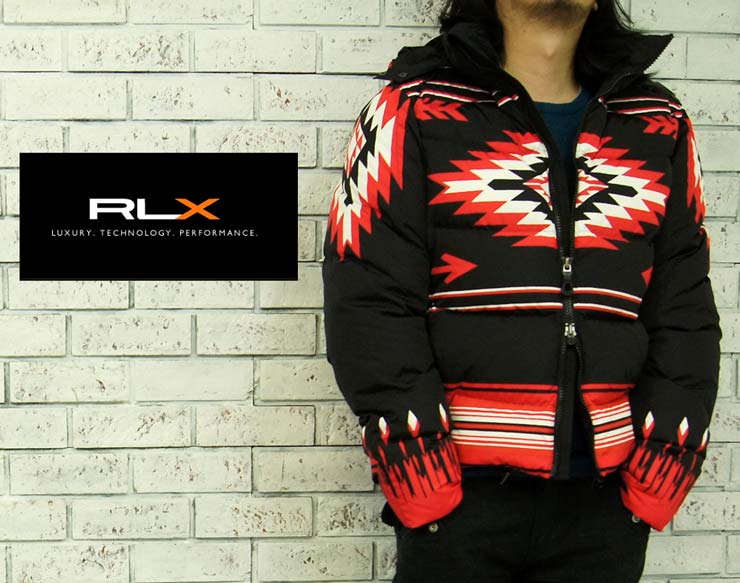 楽天市場】RLX ラルフローレン RLX ネイティブ柄 フーデッド ダウン