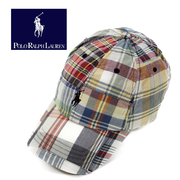 90s POLO RALPH LAUREN マルチカラーチェックキャップ ラルフローレン