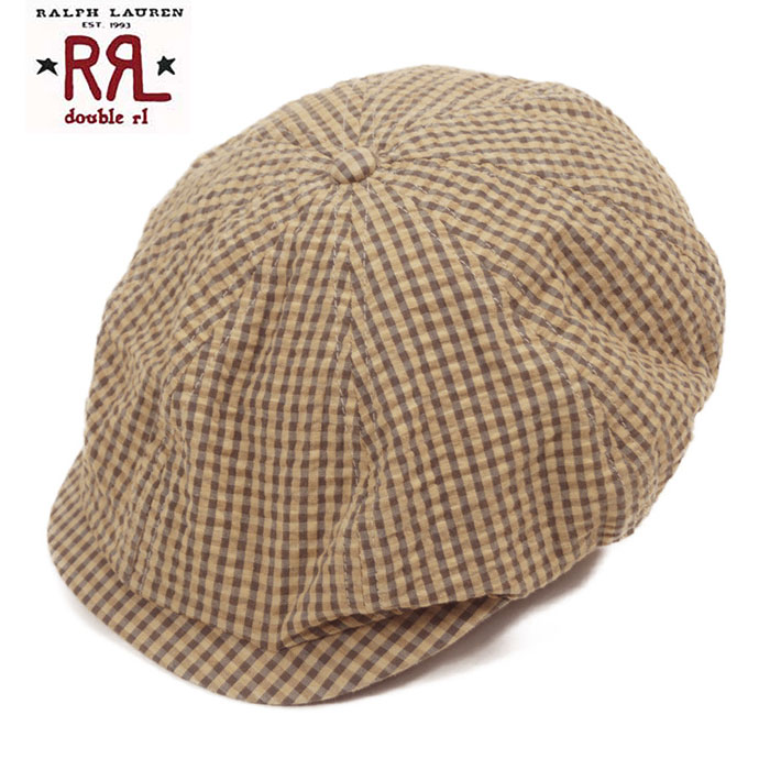 新品*RRL*チェックド ウーブンニュースボーイ キャップ *Mダブルアール