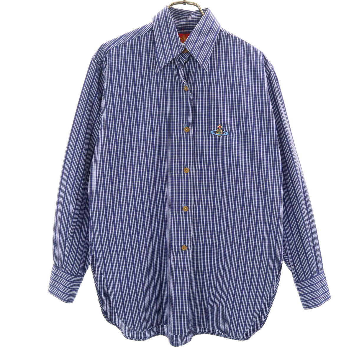 希少】ヴィヴィアンウエストウッド オーブ刺繍 ペイント チェック 長袖