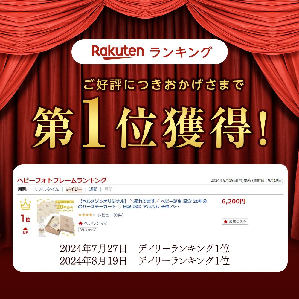 楽天市場】【楽天1位】 ベビー誕生 記念 20年分のバースデーカード