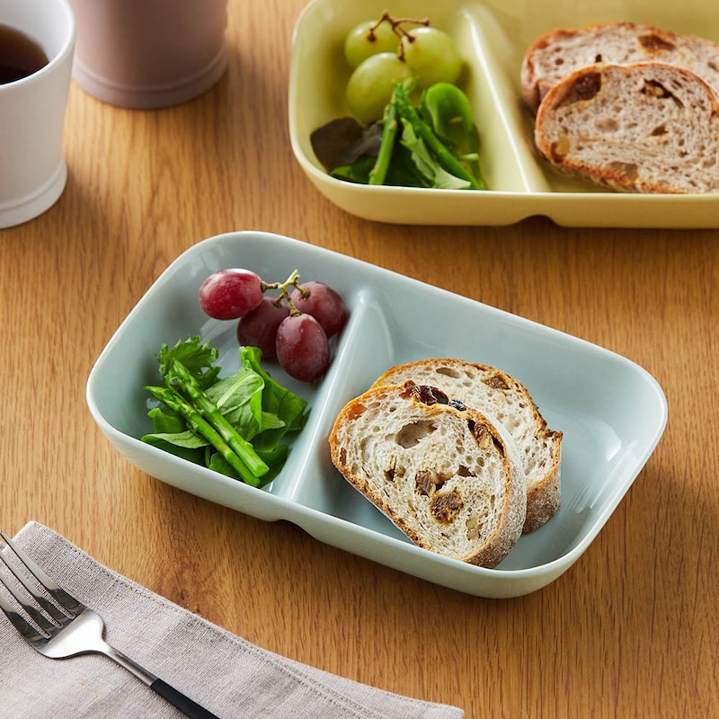 楽天市場】[日本製] 美濃焼 ワンプレート 深め 2つ仕切り 皿 | 幅21cm