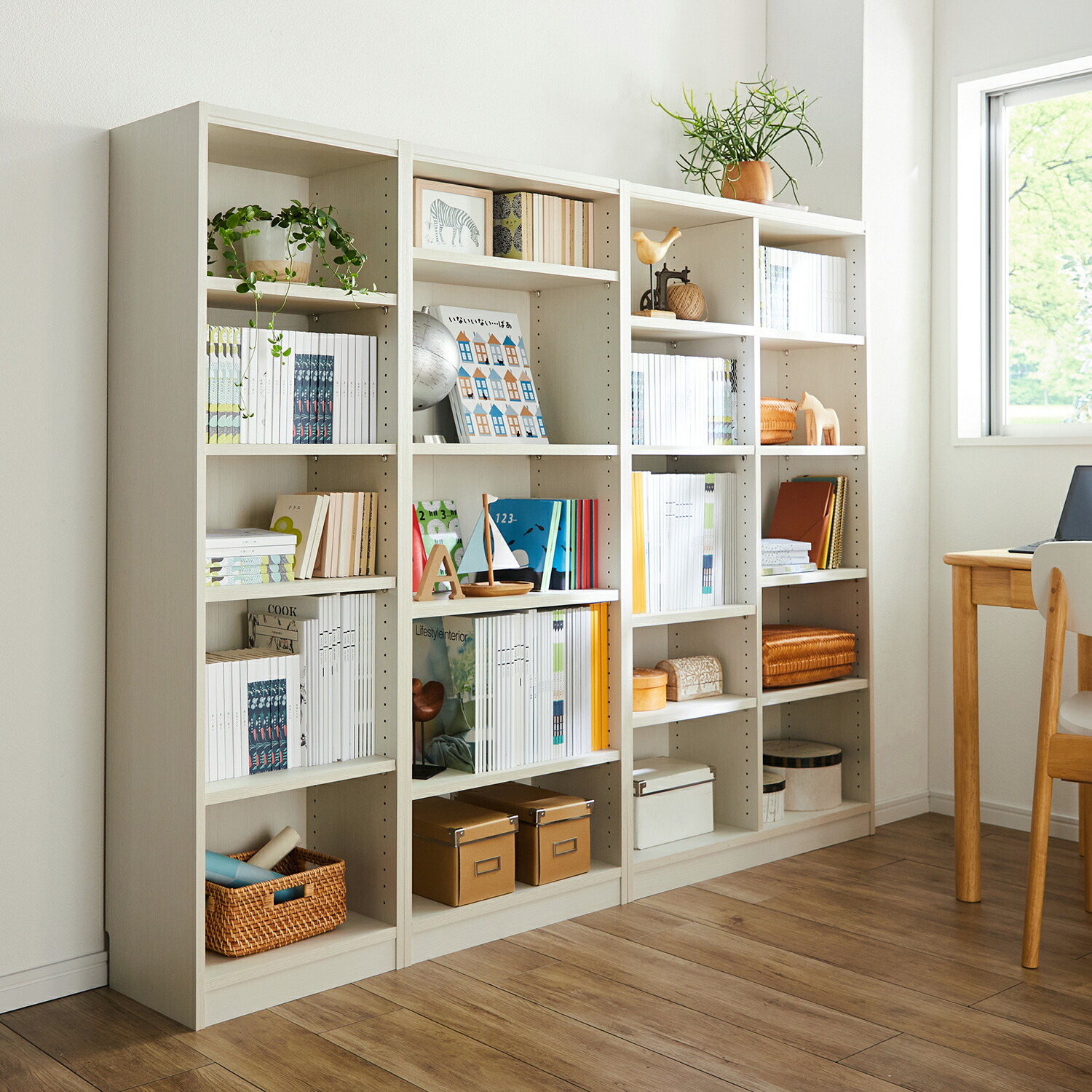 楽天市場】シンプルラック 本棚 ◇ Wタイプ：幅59cm×高さ198cm