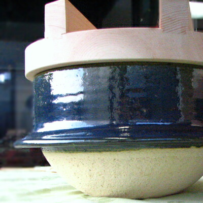 楽天市場】土楽窯 織部釜6寸 : ベルセーブ