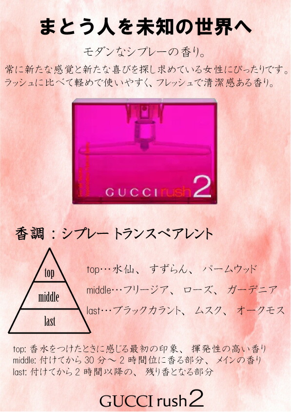楽天市場】グッチラッシュ2オードトワレ30mlラッシュツーレディース SP
