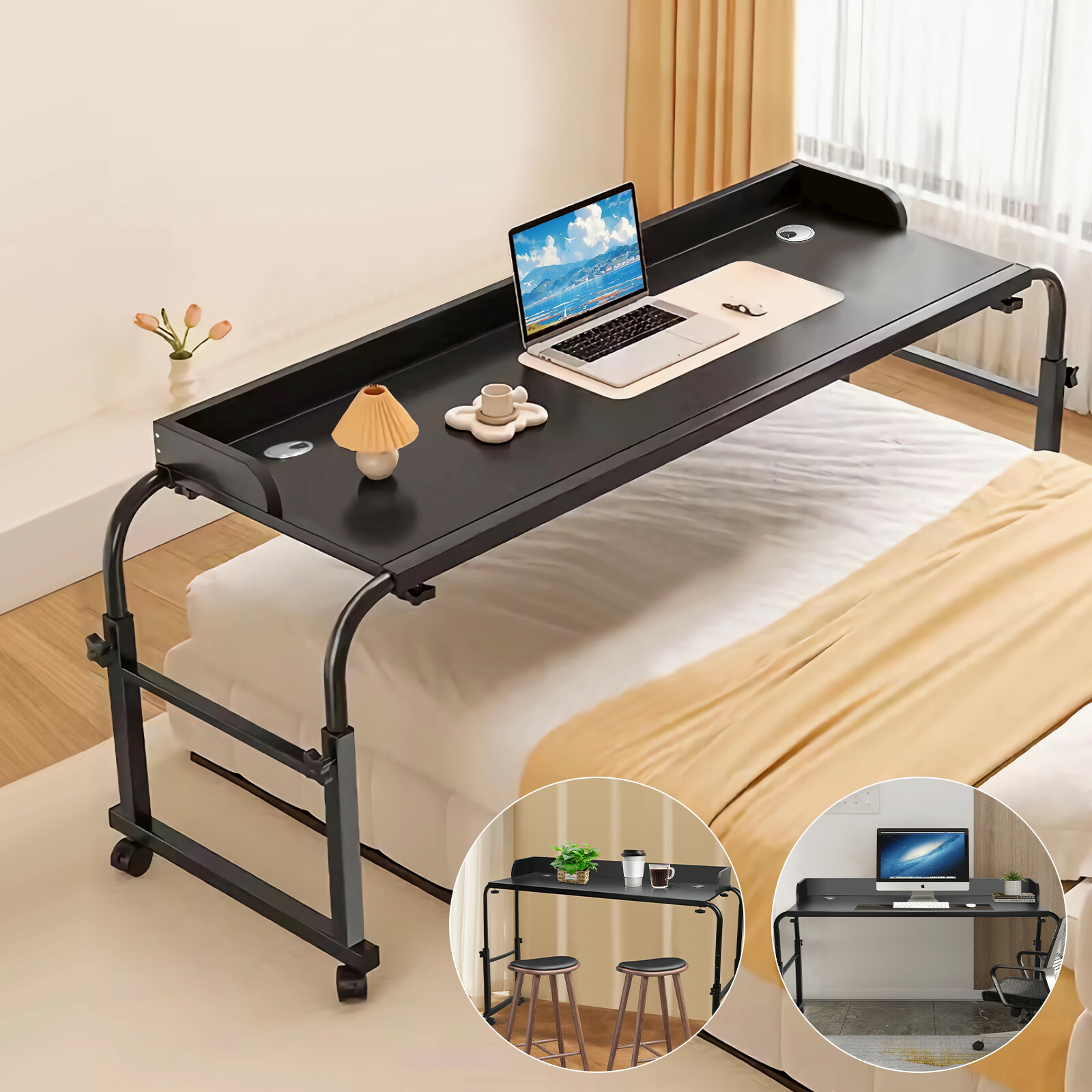 楽天市場】【時間限定☆15%クーポン】ベッドテーブル キャスター付き