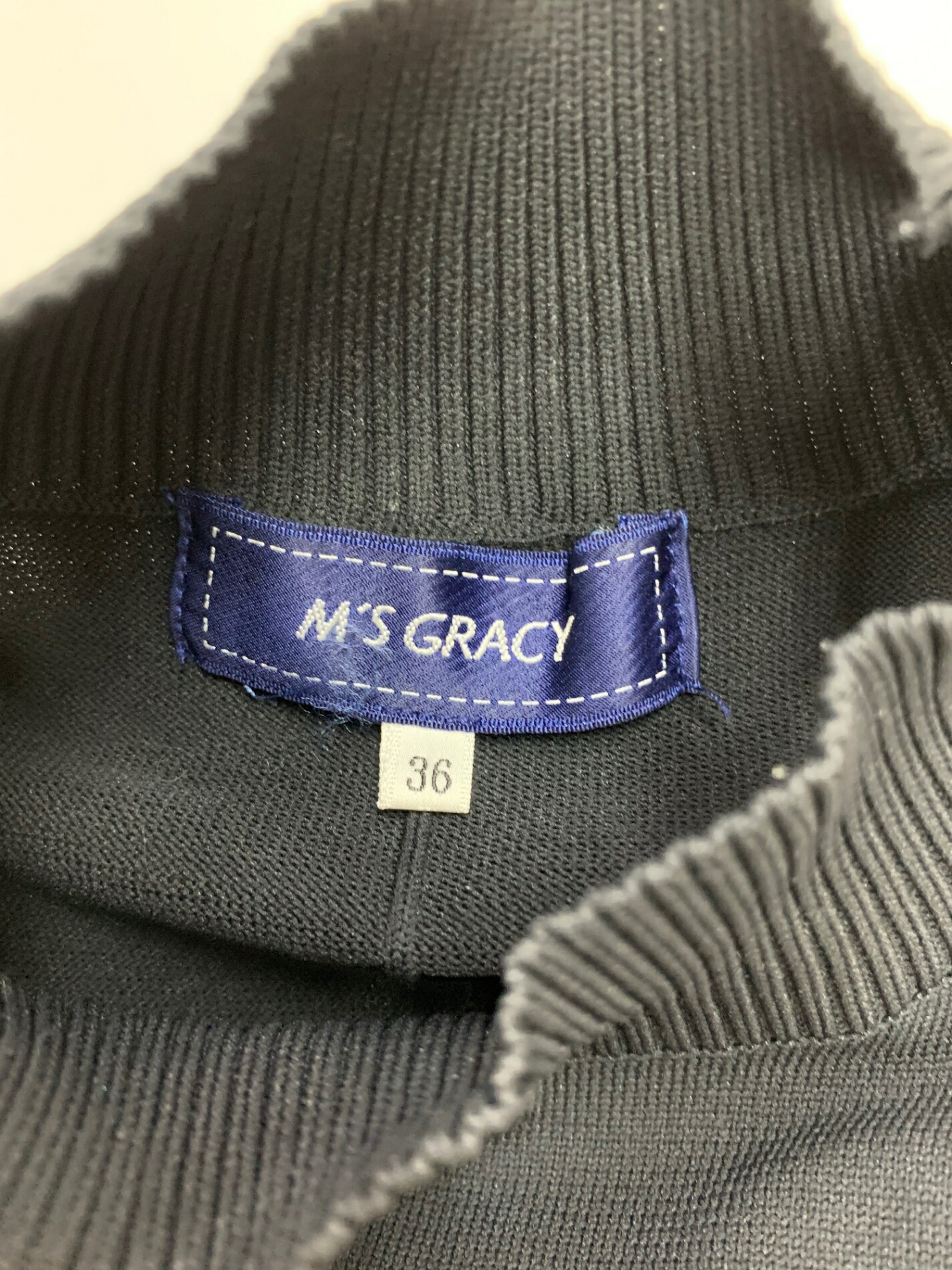 楽天市場】エムズグレイシー 218708 ワンピース 36 ブラック ニット