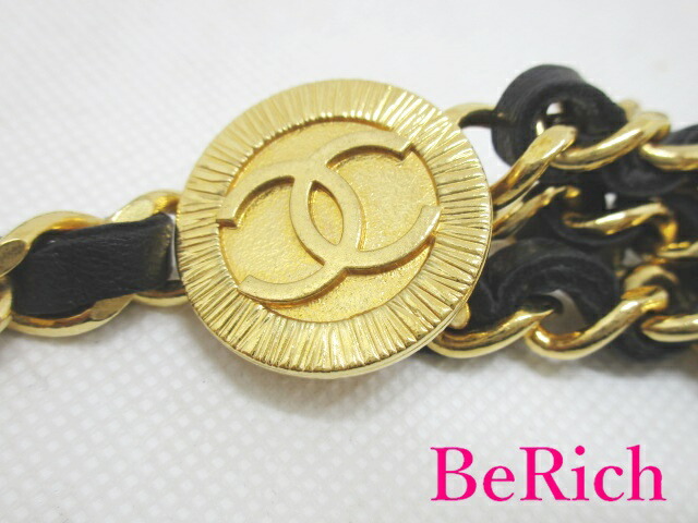 楽天市場】シャネル CHANEL 3連 チェーン ベルト ココマーク ゴールド