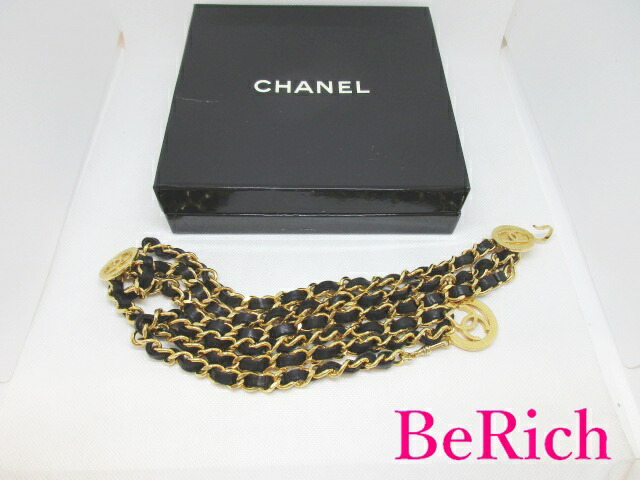 楽天市場】シャネル CHANEL 3連 チェーン ベルト ココマーク ゴールド