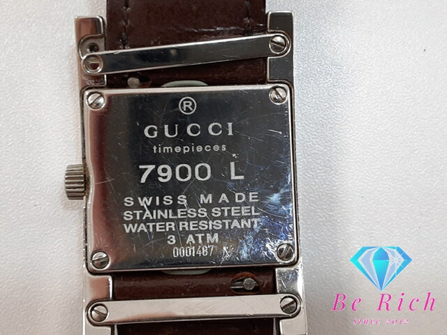 楽天市場】グッチ GUCCI レディース 腕時計 7900L スクエア 黒