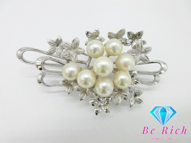 楽天市場】ブローチ 帯留め SILVER パール 真珠 6.5 - 0.7mm 珠