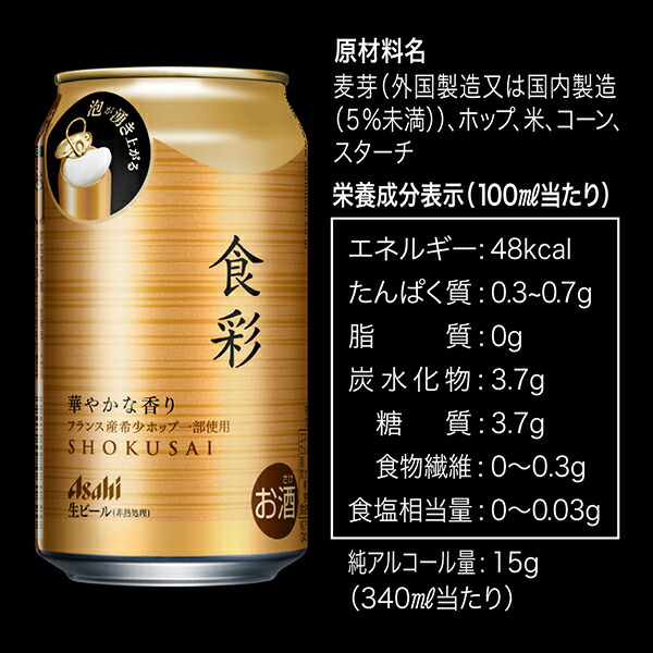楽天市場】【ビール】【本州のみ 送料無料】アサヒ 食彩 生ジョッキ缶