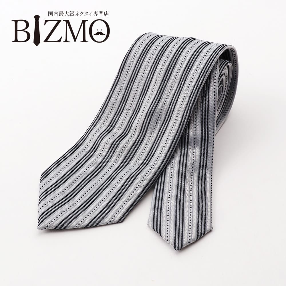 楽天市場】洗えるネクタイ ストライプ グレー シルバー ブラック 黒