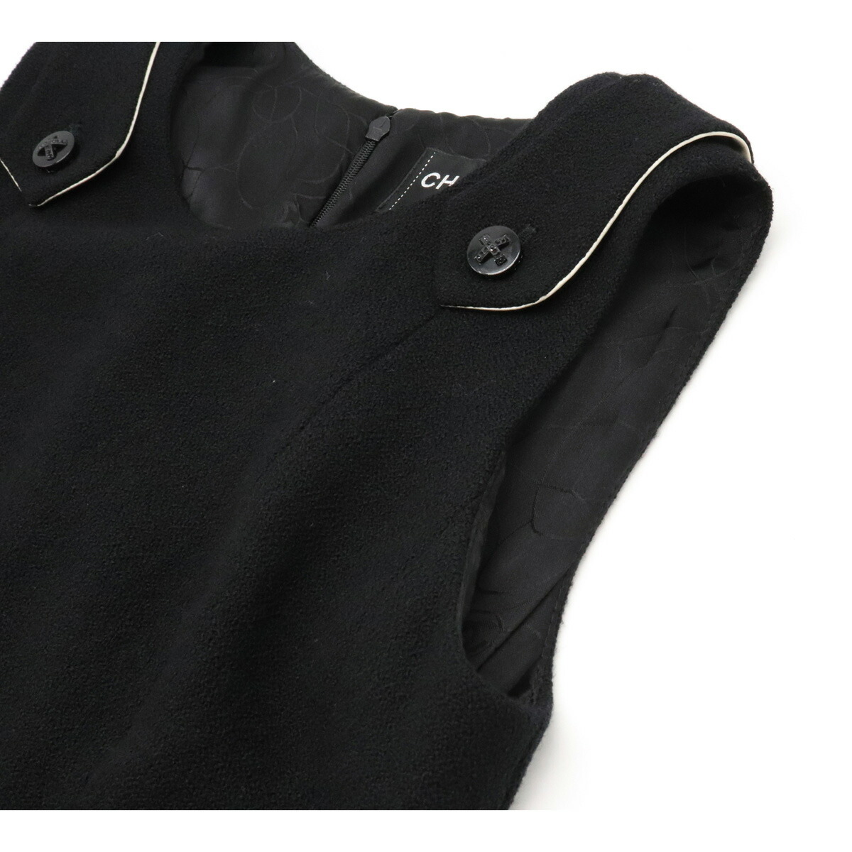 楽天市場】CHANEL シャネル ノースリーブ ワンピース 膝丈 ウール