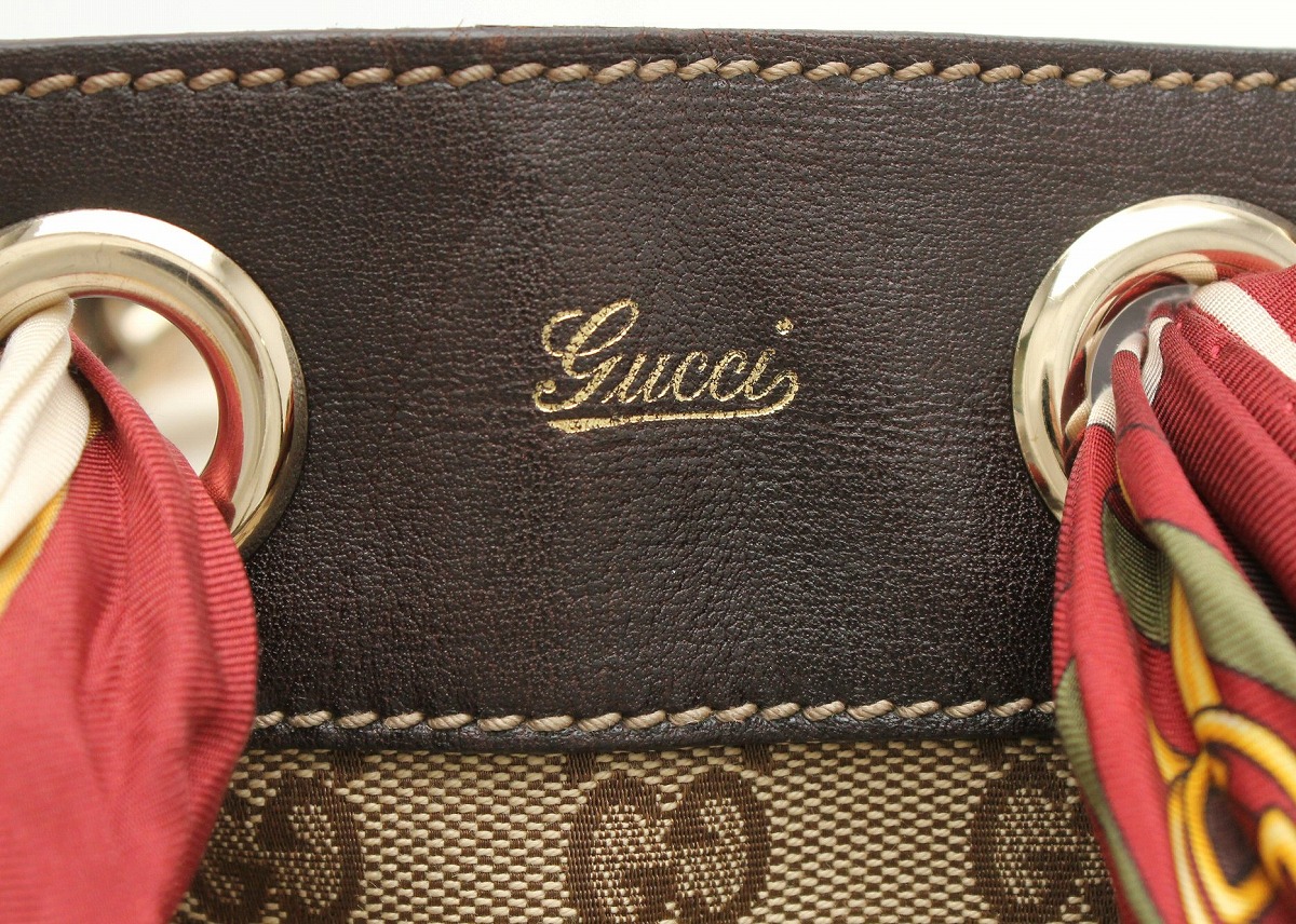 楽天市場】【バッグ】 GUCCI グッチ GGキャンバス レザー スカーフ付