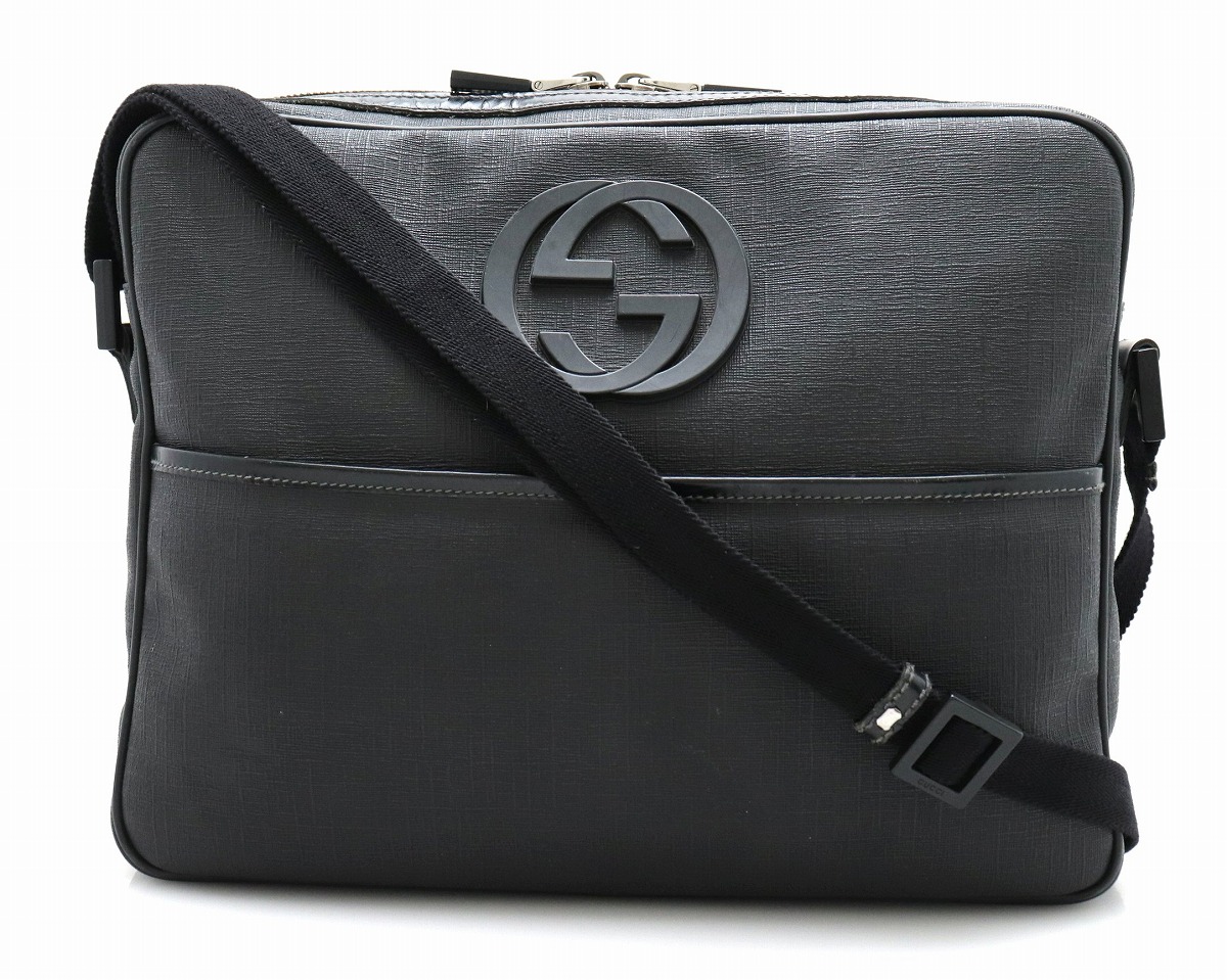楽天市場】【バッグ】GUCCI グッチ ショルダーバッグ レザー 黒