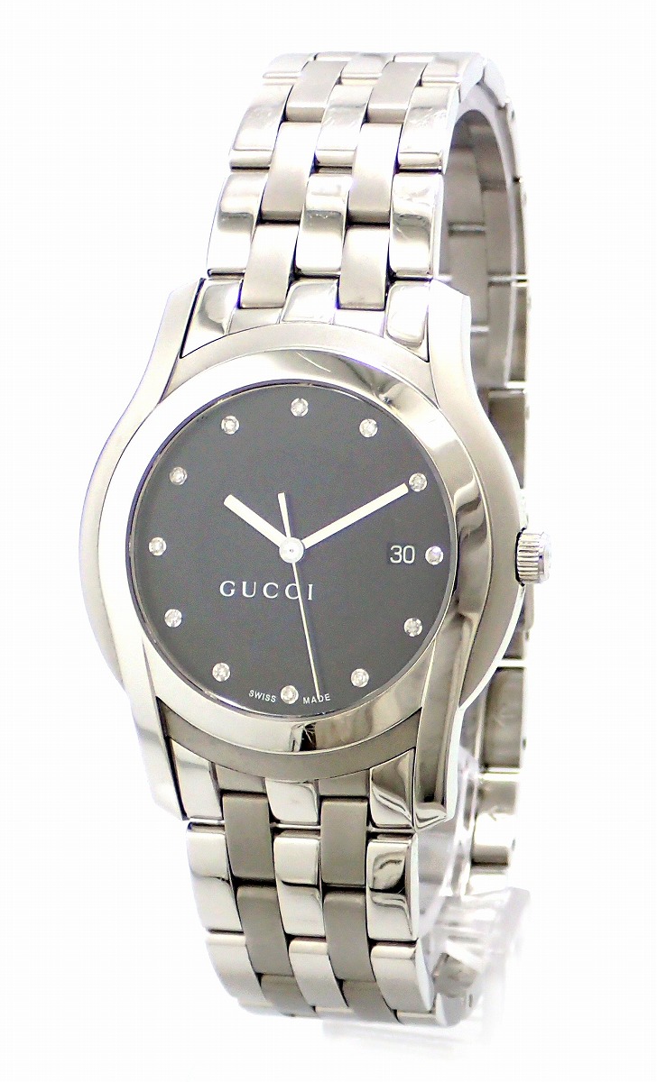 楽天市場】【ウォッチ】GUCCI グッチ ブラック文字盤 ダイヤ