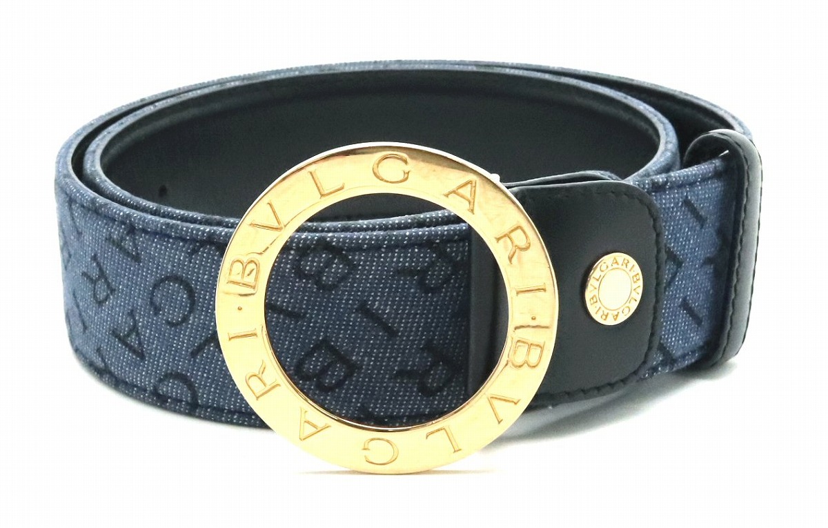 楽天市場】BVLGARI ブルガリ ロゴマニア ベルト デニム キャンバス