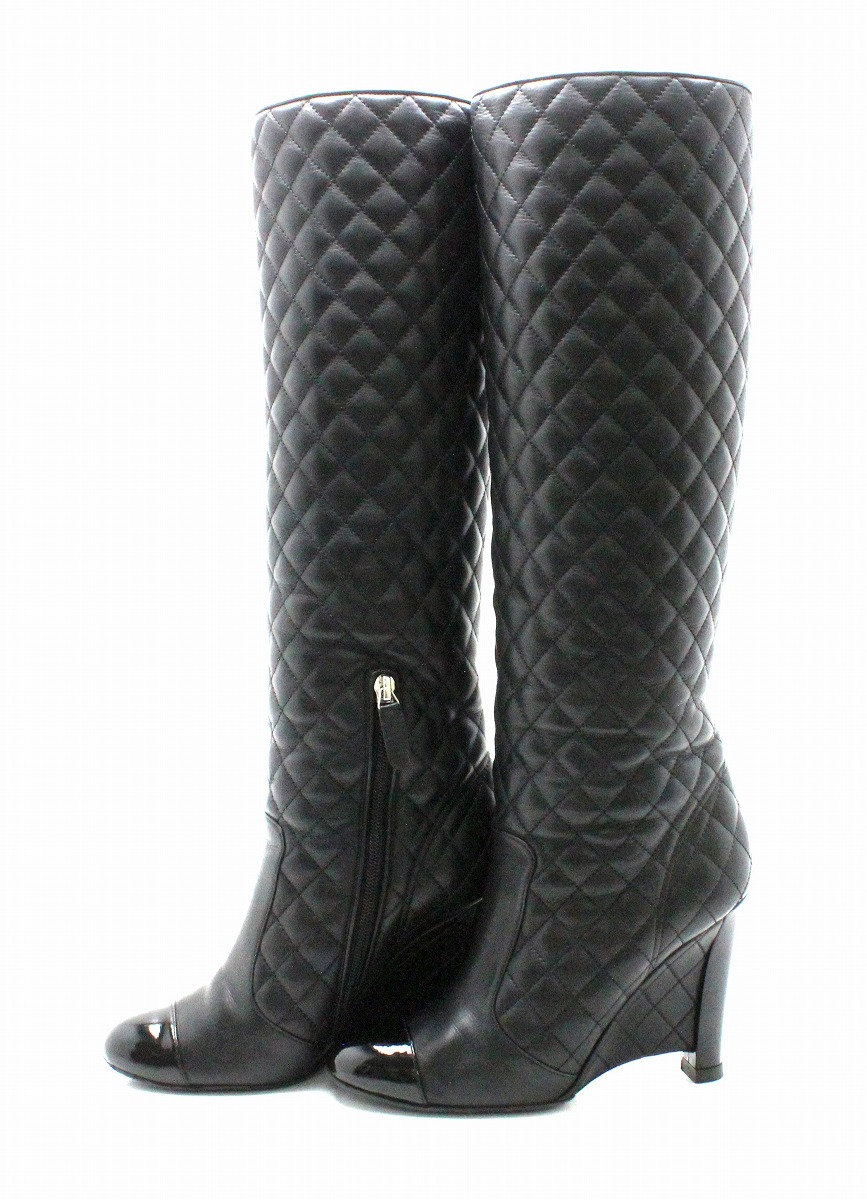楽天市場】【アパレル】CHANEL シャネル ロングブーツ キルティング