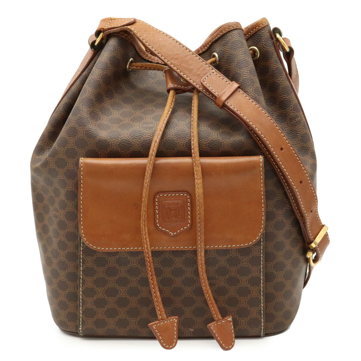 楽天市場】【バッグ】CELINE セリーヌ マカダム柄 巾着バッグ