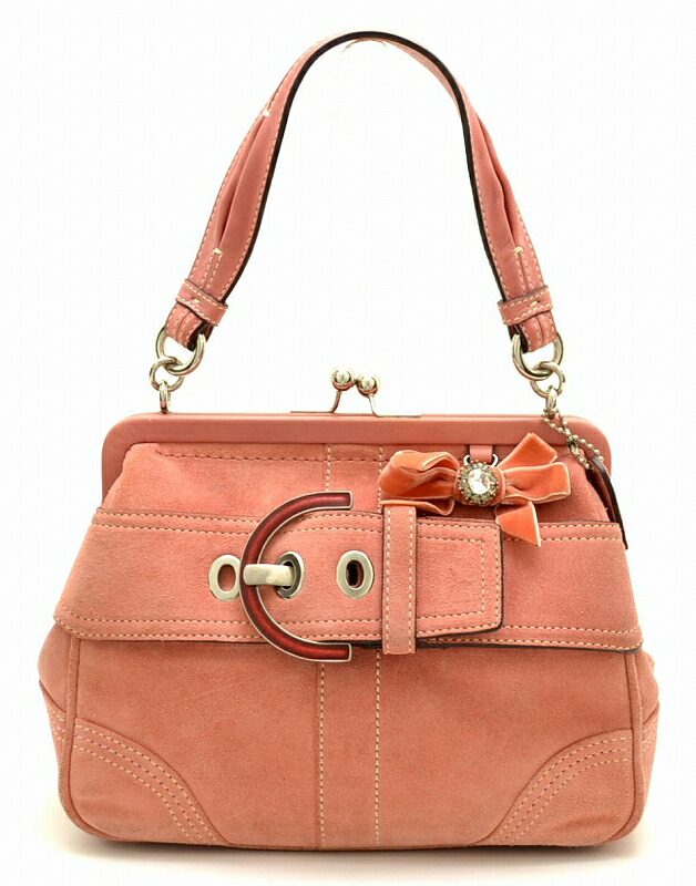 楽天市場】【バッグ】COACH コーチ ミニハンドバッグ がま口 スエード