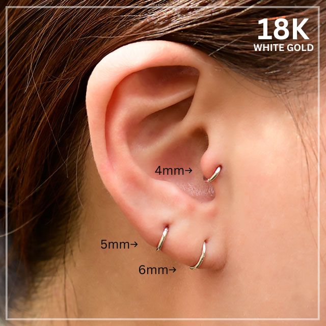 楽天市場】K18 16G 18金 ホワイトゴールド 内径5mm 18K 金属アレルギー