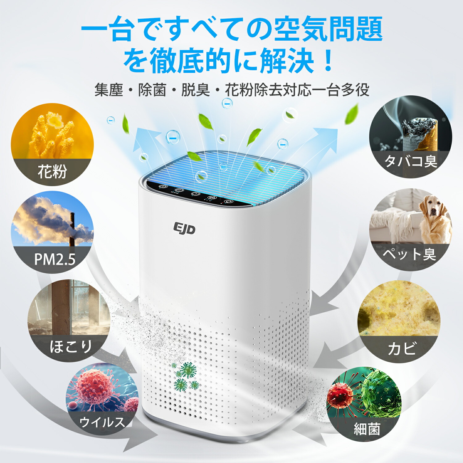 楽天市場】空気清浄機 清浄機 超静音 高性能 花粉対策 38畳以下 脱臭