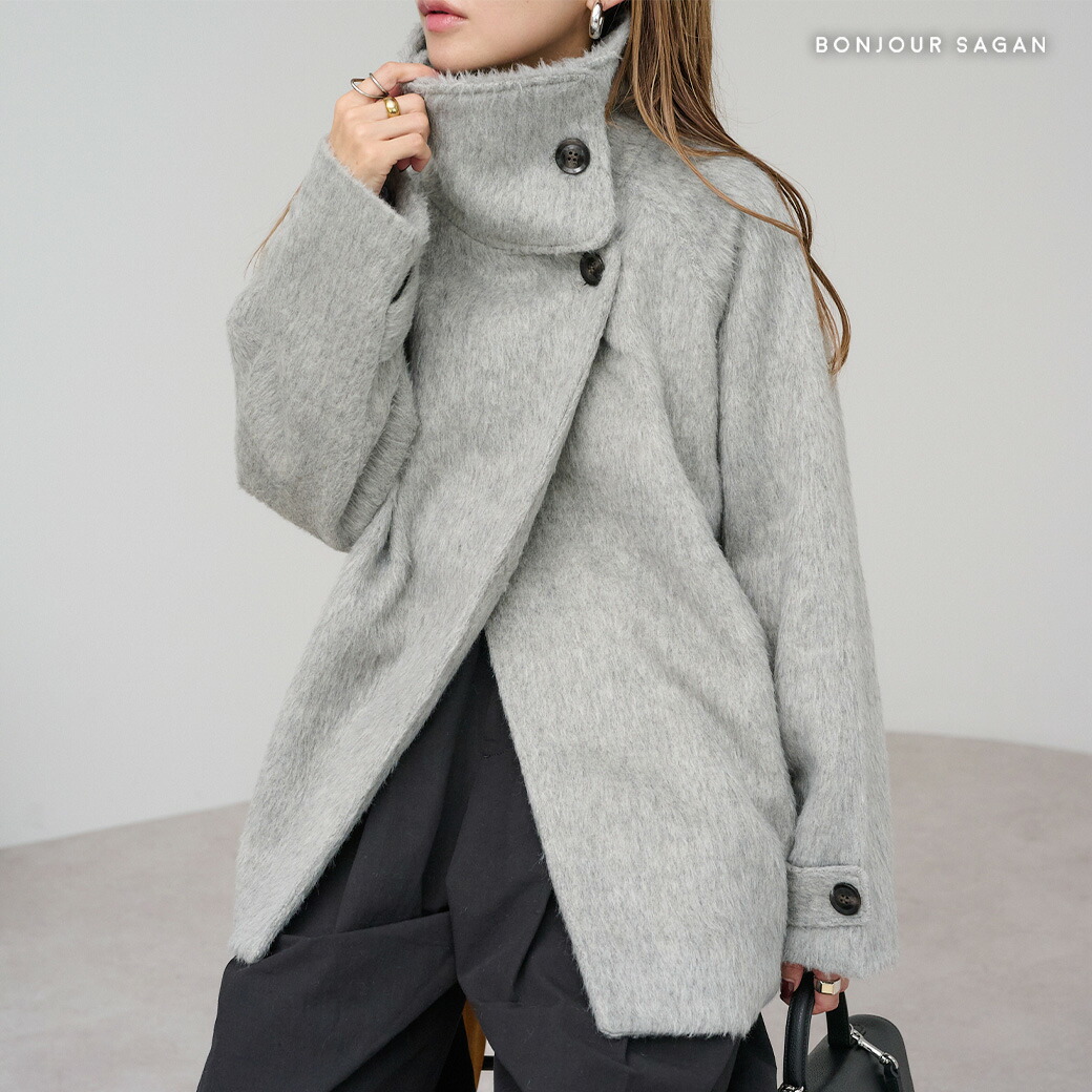 楽天市場】コート 2WAYカラー シャギー素材 ミディアム丈 冬コート