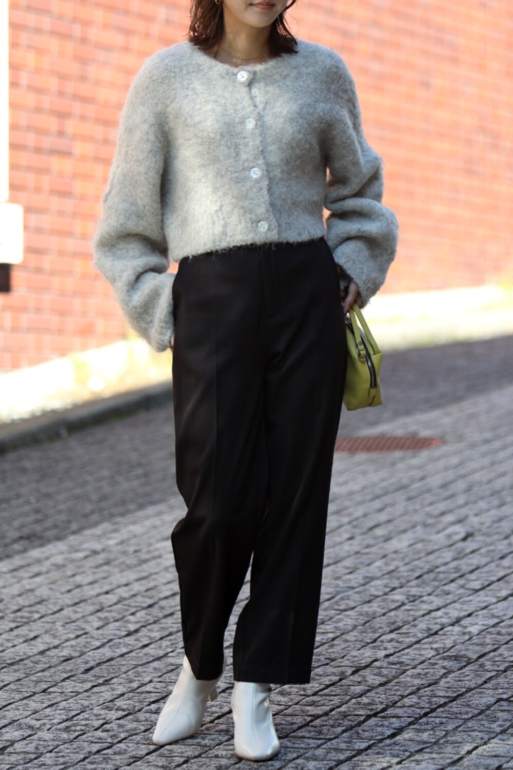 楽天市場】クロップドループヤーンニットカーディガン 88-003135