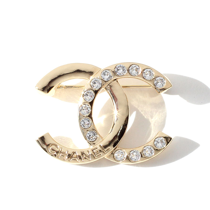 楽天市場】シャネル CHANEL ブローチ メタル CCマーク ストラス ライン