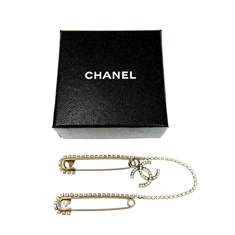 楽天市場】【中古】【箱付き】 CHANEL シャネル メタル ラインストーン