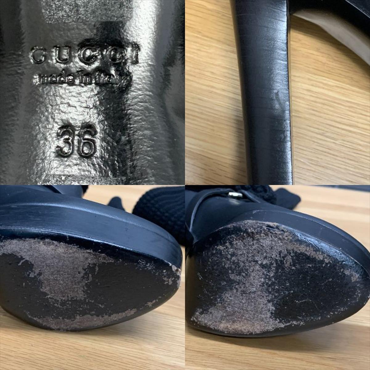 楽天市場】GUCCI グッチ ニットロングブーツ ブラック サイズ：36 23cm