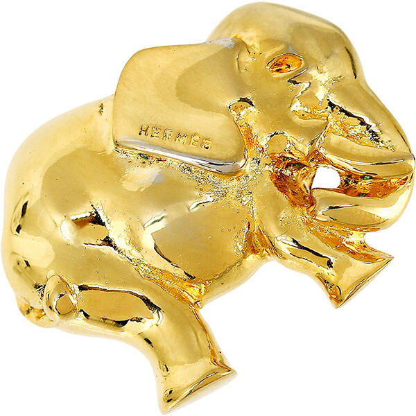 楽天市場】エルメス ブローチ エレファント 象 メタル GP ゴールド