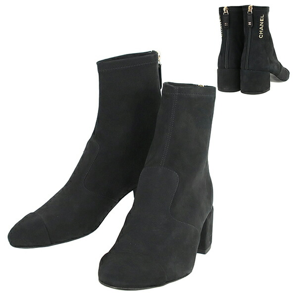 楽天市場】シャネル ショートブーツ ロゴ刺繍 35Cサイズ 約22.5cm