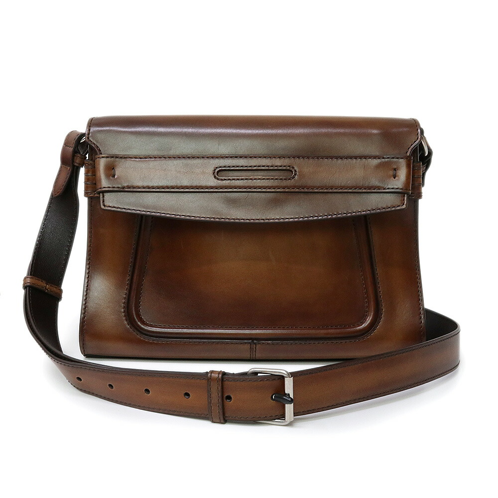 BERLUTI メッセンジャー レザー ベネチアレザー アイスブラウン