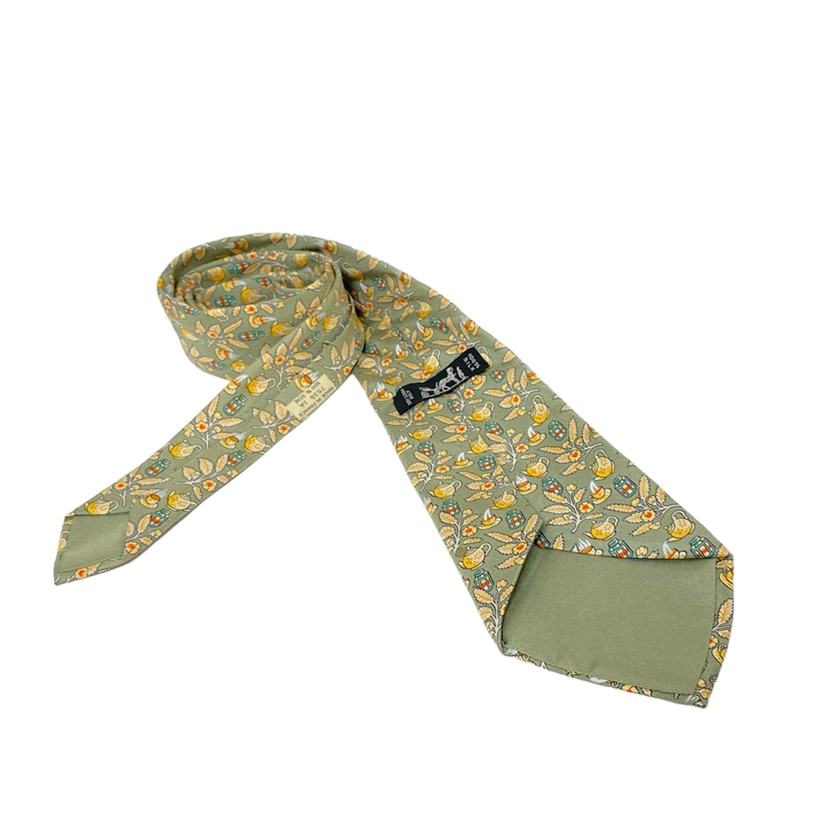 エルメス ネクタイ 金色 H柄H織ファソネ 派手 結婚式 エルメス