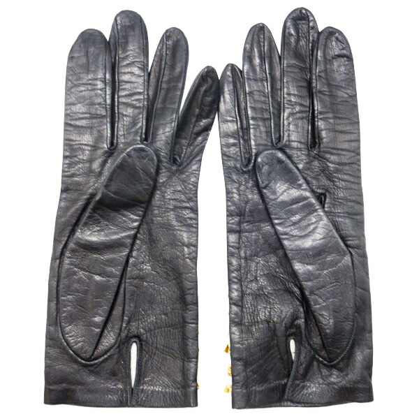 楽天市場】【中古】CHANEL シャネル 手袋 レザー グローブ ブラック 黒