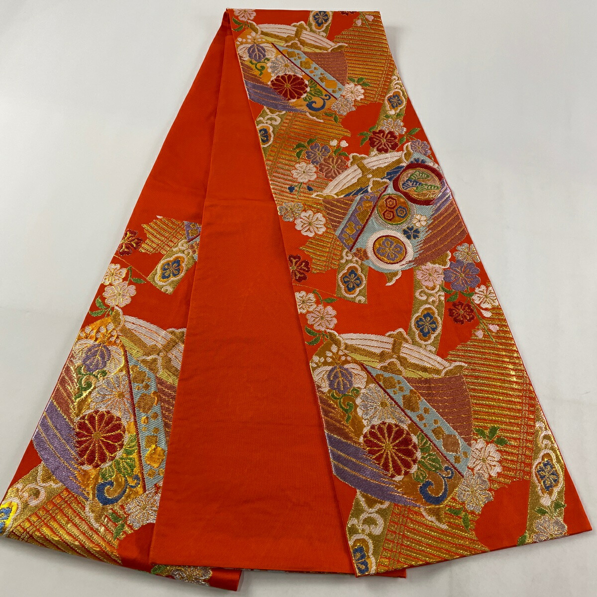 楽天市場】袋帯 美品 名品 落款あり 環美術織物 秀麗糸巻文 振袖向き