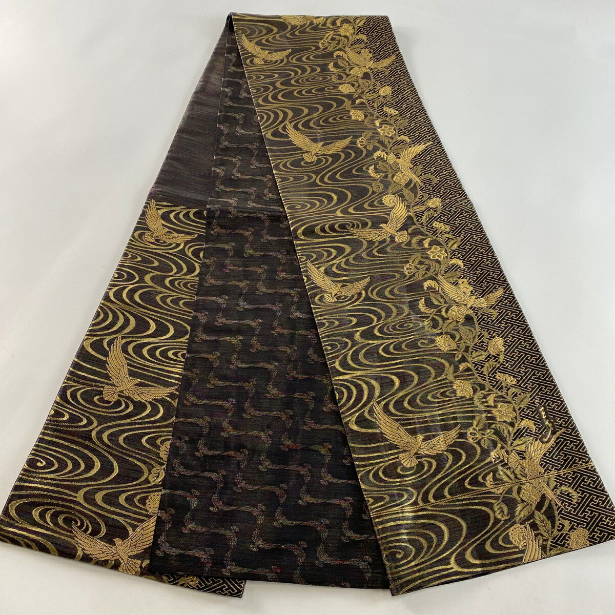楽天市場】袋帯 美品 名品 斉藤三才 落款あり 羅天金糸帯 花鳥 流水