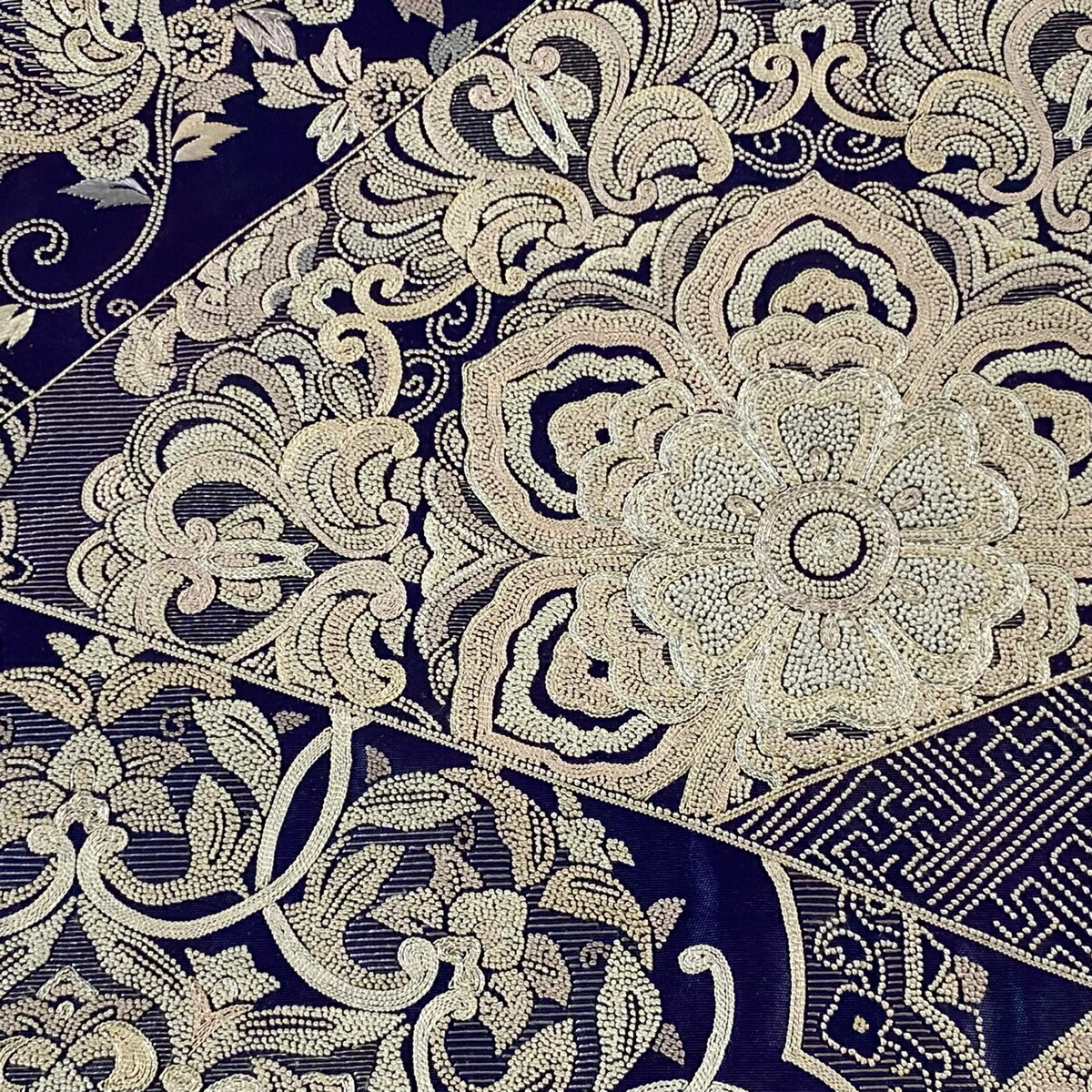 楽天市場】袋帯 美品 逸品 京屋林蔵 落款あり 華文 鳥 相良刺繍 銀糸